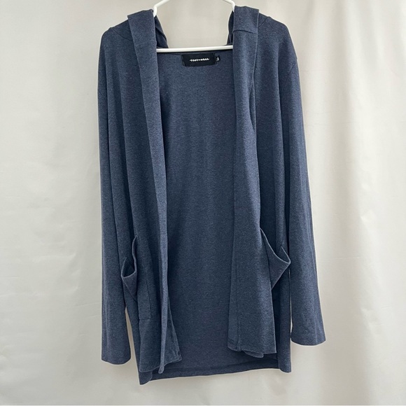 Code x Mode hooded cardigan - open front - size Large blue slate - Picture 2 of 7